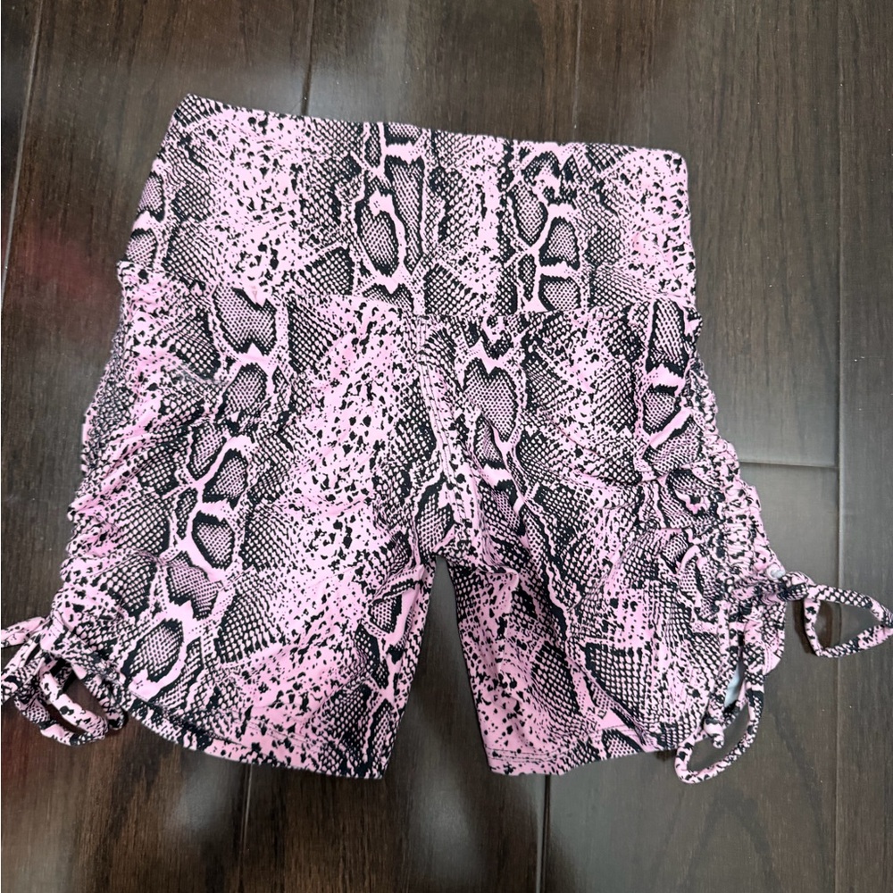 Pink Snake Print Women Shorts